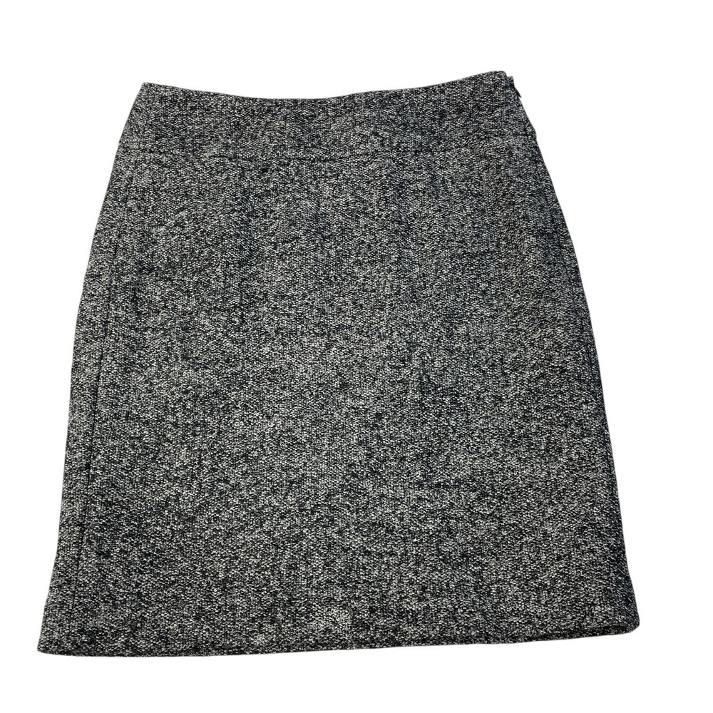 Ann Taylor Gray Tweed Wool Blend Pencil Skirt Women's Size 0 Lined Classic Look